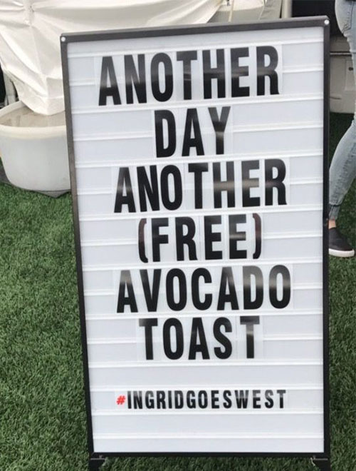 avocado toast sign