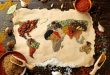 World map made from different kinds of spices to represent the restaurants to travel the world from Melbourne