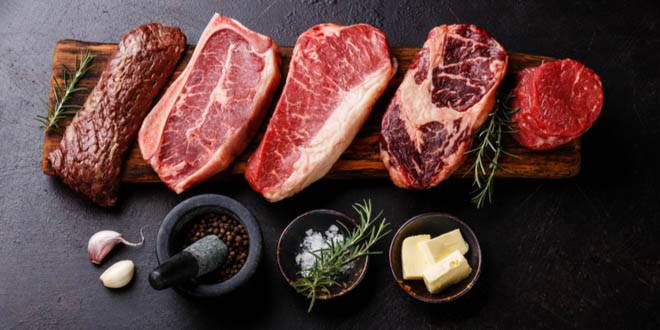 5 kinds of raw Black Angus Prime meat steak in Abu Dhabi