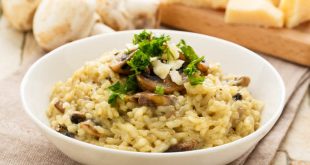 Risotto with mushrooms, one of the most famous Italian dishes.