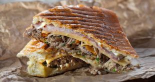 Cuban sandwich with pulled pork, one of the most famous Cuban street foods.