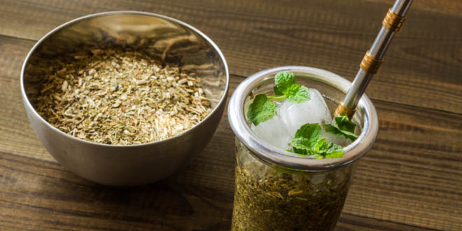 Glass of frozen yerba mate called "terere", one of the most typical Paraguayan foods.